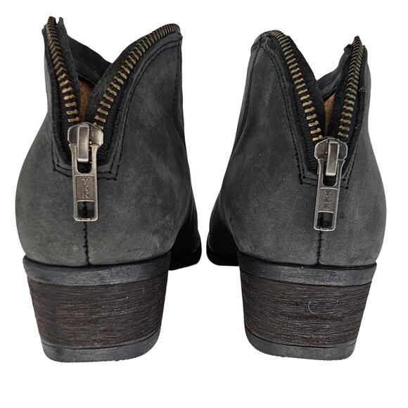 Very Volatile Gray Suede Leather Western Boho Block Heel Zip Ankle Booties 8.5 - Picture 2 of 13